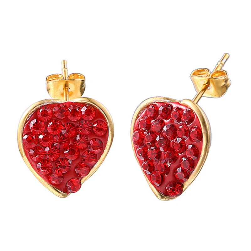 Женские серьги-подвески из нержавеющей стали с маленькими красными зелеными