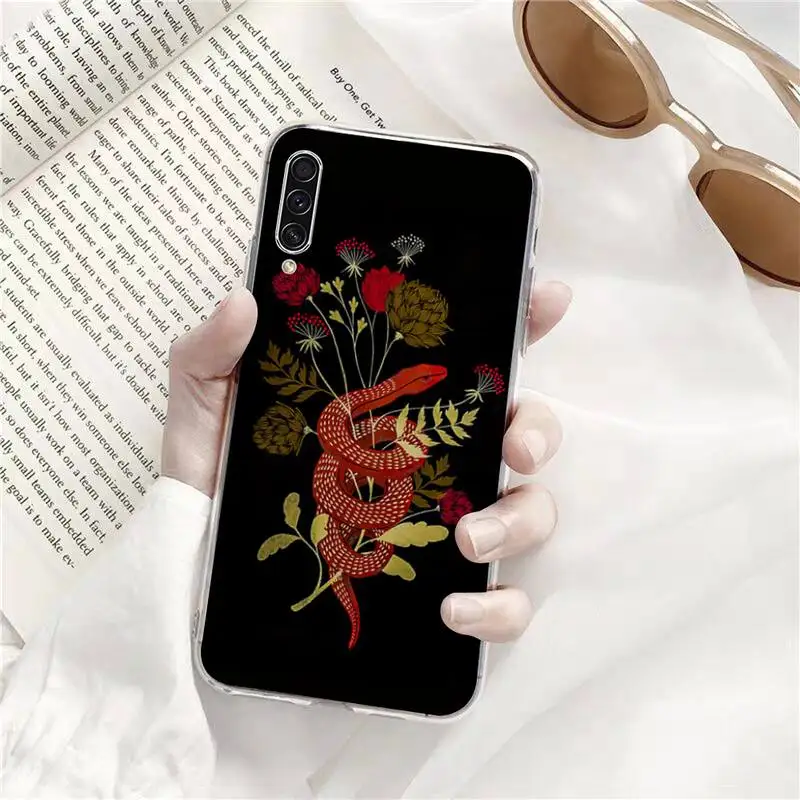 

Animal Snake and Flower Phone Case Transparent for Samsung A71 S9 10 20 HUAWEI p30 40 honor 10i 8x xiaomi note 8 Pro 10t 11