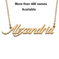 cursive initial letters name necklace for alexandria birthday party christmas new year graduation wedding valentine day gift