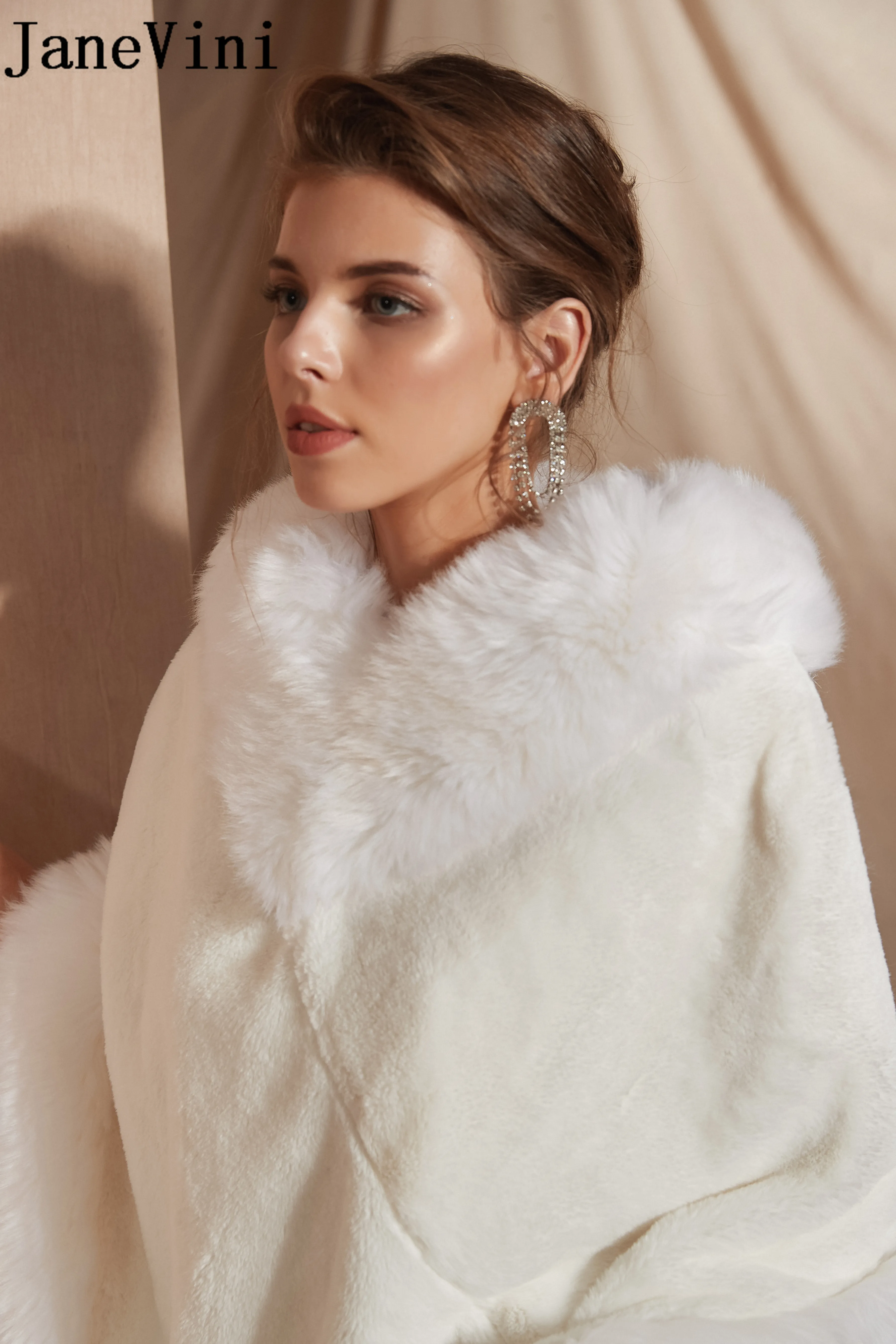 JaneVini размера плюс свадебное болеро накидка из искусственного меха вечернее