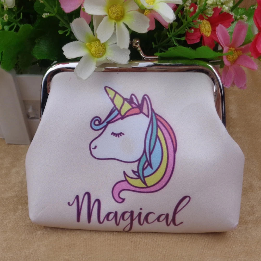 Женский мини-кошелек для мелочи с принтом единорога кошелек карт и USB-кабеля