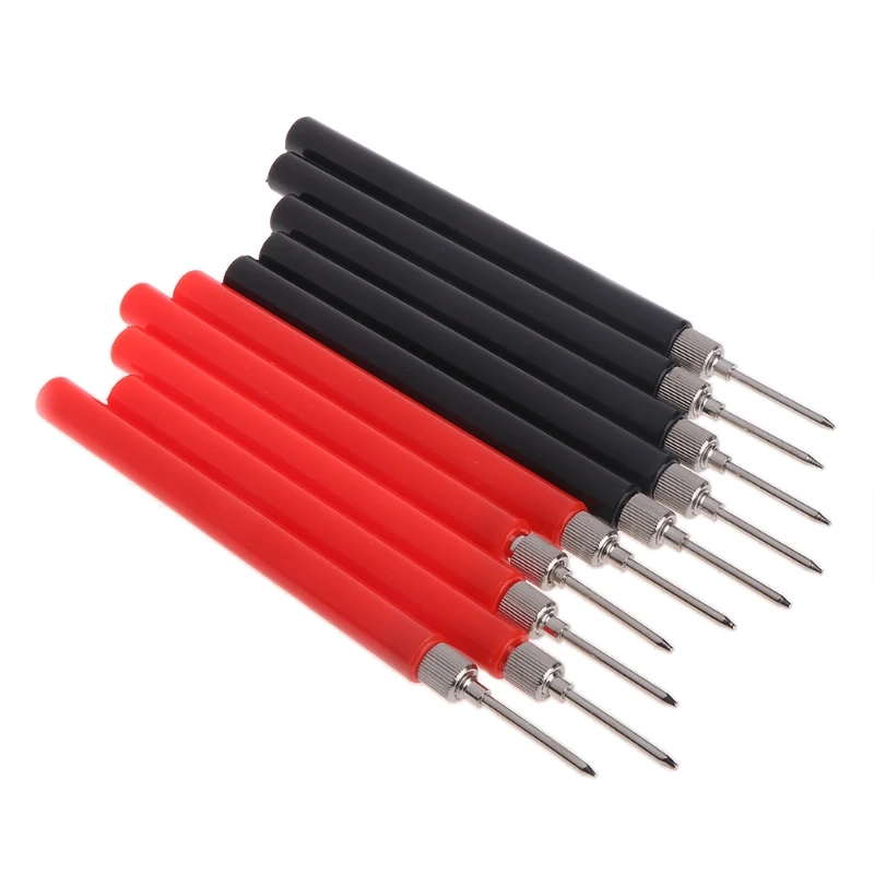 

10pc Test Probe Tip Insulated Hook Wire Connector Lead Pin for Multimeter C5AC