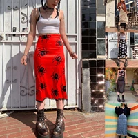 new women skirt with skull leopard print high waist version straight design summer clothing