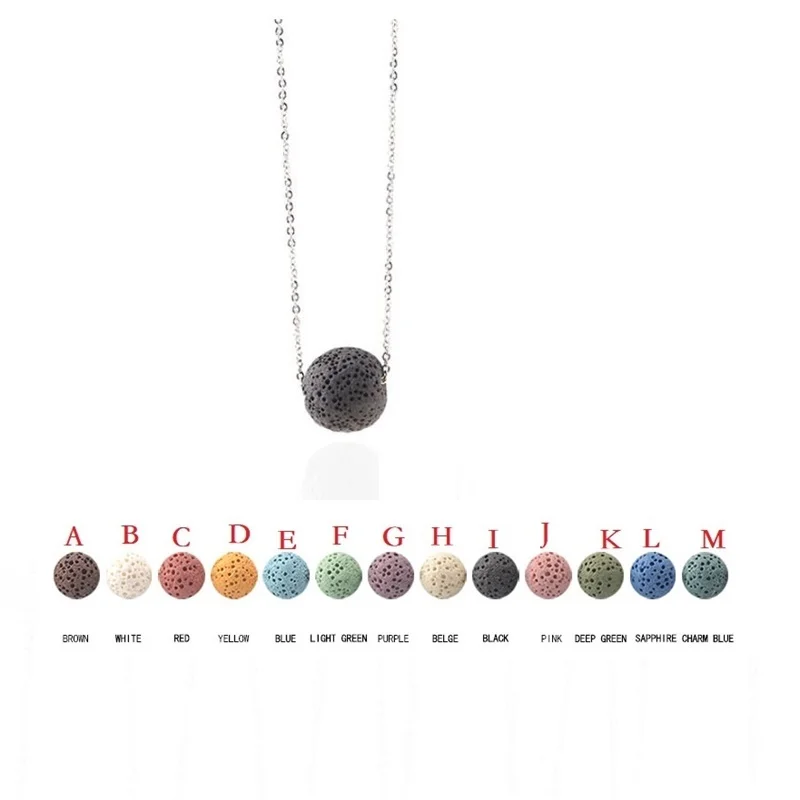 Красочные круглые бусина из лавового камня эфирное масло диффузор ожерелье