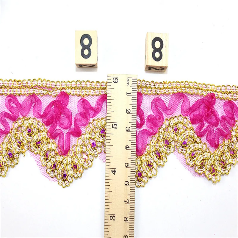 Оптовая продажа 10 ярдов Золотая кружевная лента европейские аксессуары для