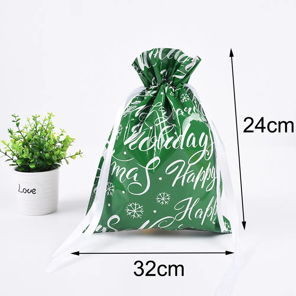 

30pcs Gift Drawstring Bags Christmas Present Wrap Wedding Birthday Candy Bag Gift Packing Bags Xmas Navidad New Year Supplies