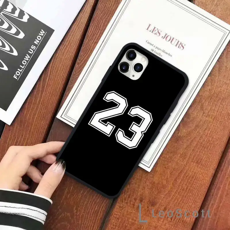 

Black Number Phone Case for iPhone 11 12 pro XS MAX 8 7 6 6S Plus X 5S SE 2020 XR Soft silicone