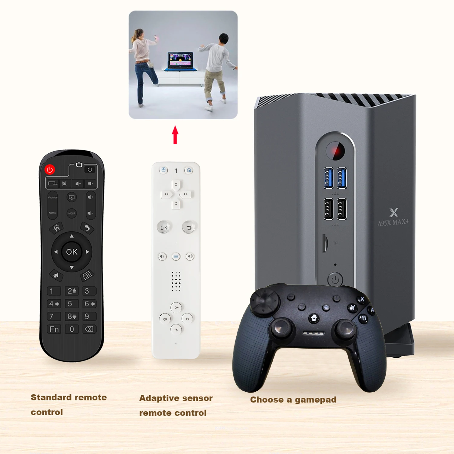 

Gaming TV Box Android 9.0 A95X MAX Plus Amlogic S922X 4GB 64GB USB3.0 1080P H.265 4K Google Player Store Plex Media Game Console