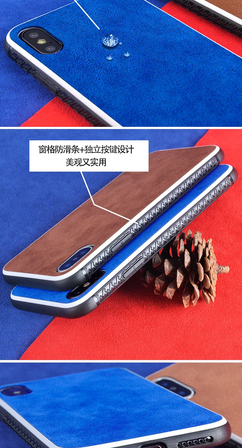 Итальянский тканевый чехол для iPhone X XS 11 Pro MAX, чехол для мобильного телефона с белой каймой, несколько цветов, флип-чехол с мехом, подходит для 6, 6s, 7, 8 Plus