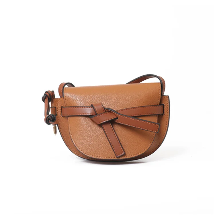 

leather bow saddle bag female small bag 2021 new summer retro single shoulder diagonal bag