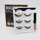 3 пары из магнитные накладные ресницы Магнитная подводка для глаз + ресницы, набор инструментов для макияжа Набор ресниц легко надевать и снимать, никаких повреждений, бесплатная доставка