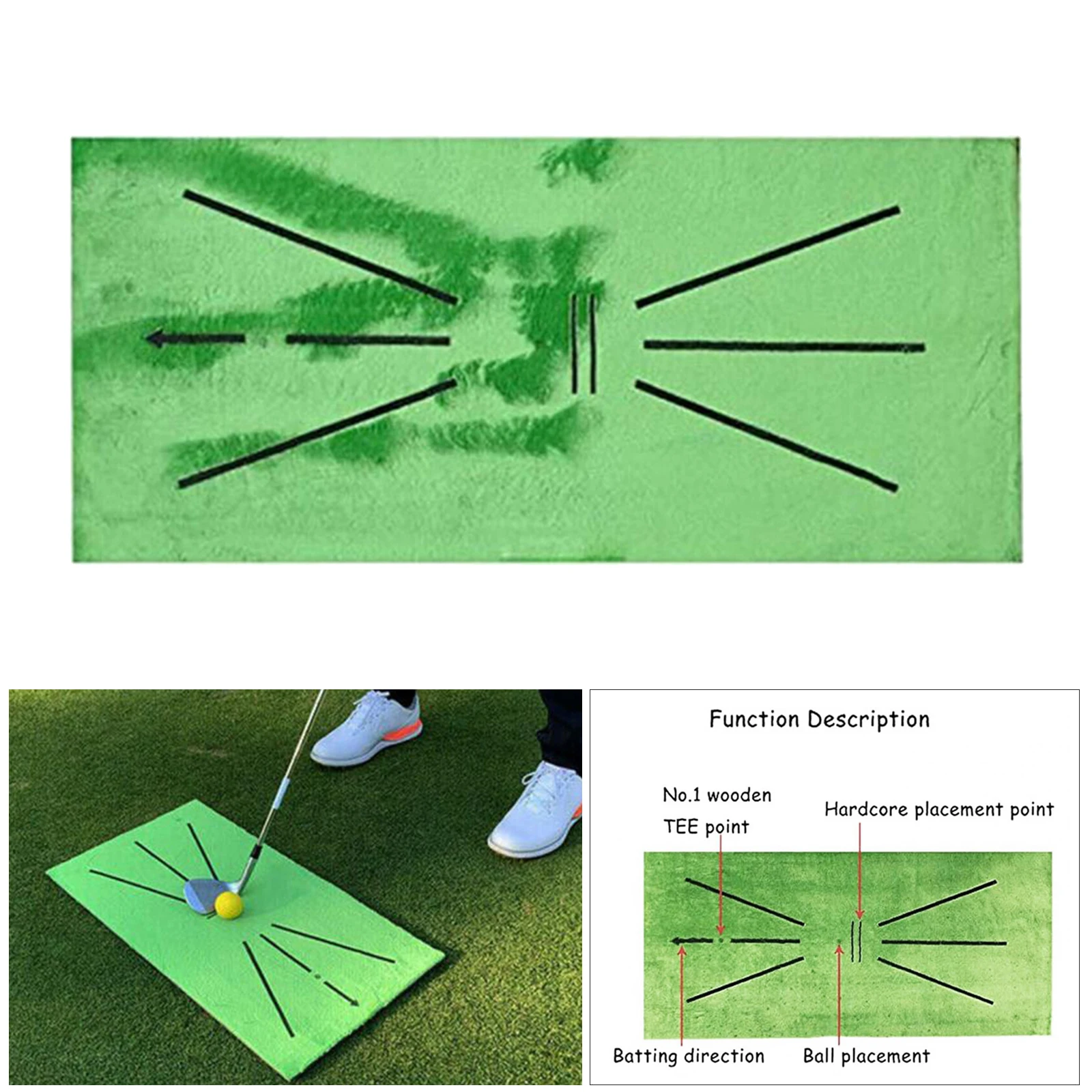 

Golf Swing Mat Family Indoor Hit Mat Practice Mat Swing Training Device Gift for Indoor Outdoor