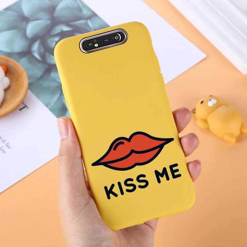 054 Yello ТПУ чехол для samsung Galaxy A80 силиконовый милый для samsung задняя крышка A 80 A805F A50 A70 A10 A20 A10S A40 протектор черный - Цвет: 054