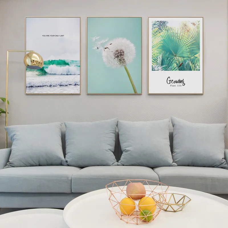 Море пляж пейзаж Одуванчик растение дерево мост листья Клифф текст Холст Картина