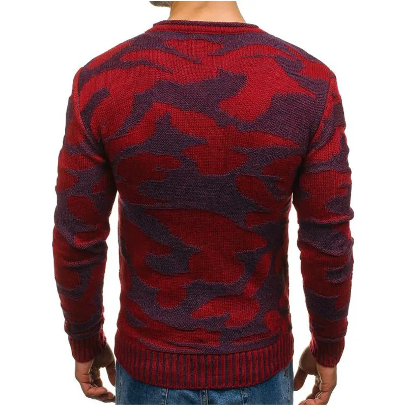 Осень/Зима 2020 камуфляжный свитер с круглым вырезом и контрастными цветами