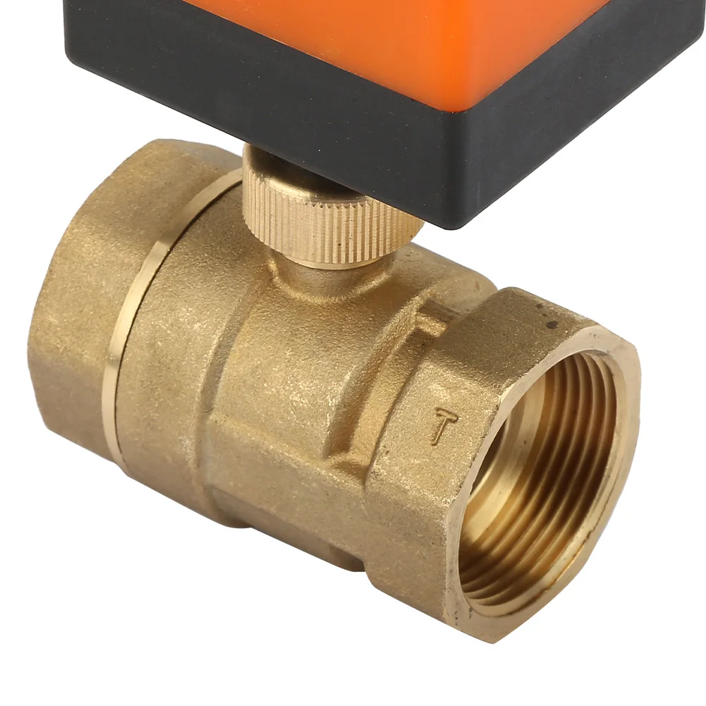 

New DC 12V 2 Way 3 Wire Brass Motorized Ball Valve Electrical Valve DN32 G1-1/4 Inch Thread 90 Degree Rotation For Water Gas Oil