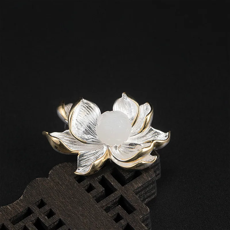 Женская Брошь из стерлингового серебра 100% пробы с жемчугом в форме цветка и