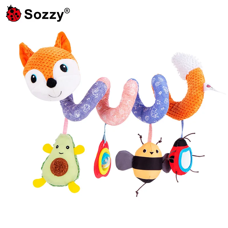 

Sozzy Non-toxic Safe Soft Material Plush Stroller Spiral Activity Baby Plush Doll Crib Stroller Plush Baby Toys