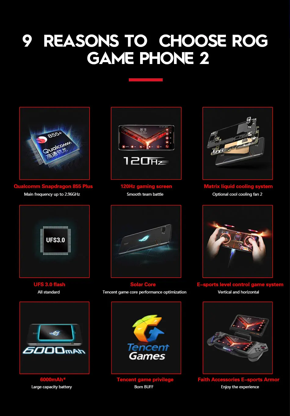 Asus ROG Phone II ZS660KL мобильный телефон с двумя sim-картами 8GB 128GB Snapdragon855+ 6,5" 1080x2340 6000mAh 48MP NFC Android 9,0 ROG Phone 2