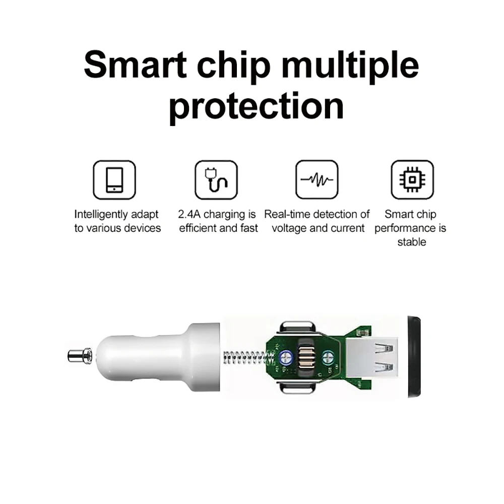 VicTsing 2.4A Мини Автомобильное зарядное устройство двойной USB светодиодный дисплей