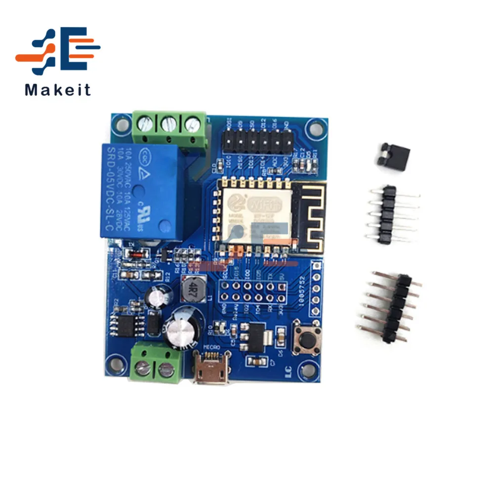 Блок питания переменного и постоянного тока ESP8266, одноканальный релейный модуль с Wi-Fi, умная плата, релейный модуль постоянного тока 5-80 в 12 В