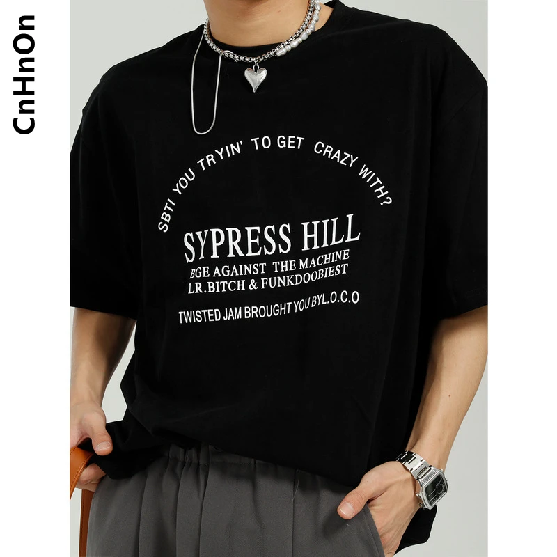 

Summer new product Korean style simple T-shirt men's solid color letter printing short sleeves M1-T-T016