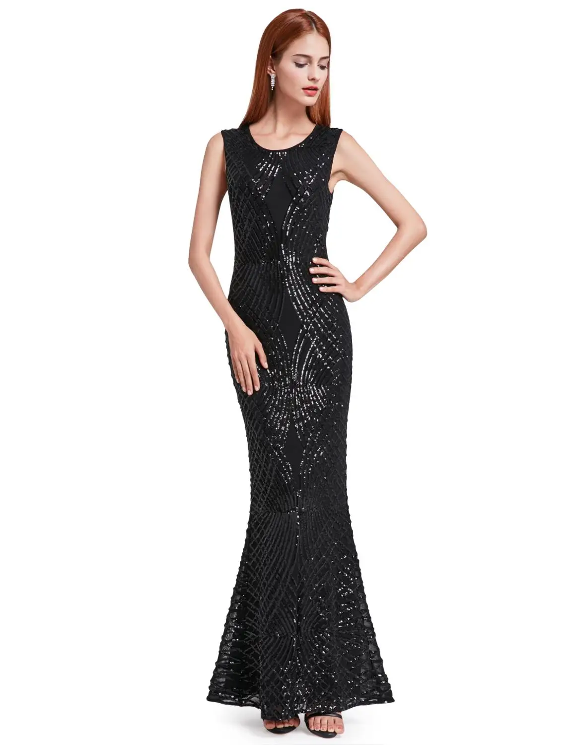 Вечернее платье Русалка длиной до пола 2020 сексуальный Совок без рукавов