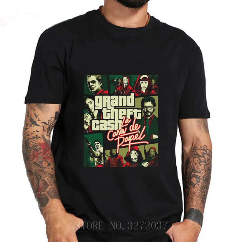 Футболка La Casa De Papel большая кража наличных GTA игра для мужчин деньги Heist Bella Ciao