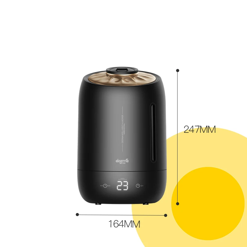 

Deerma 5L Air Humidifier Household Black Air Purifying Mist Maker Timing With Intelligent Touch Screen Adjustable Fog Quantity