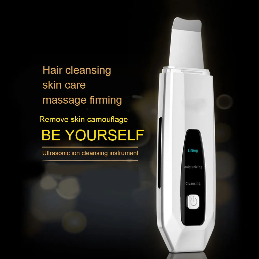 USB Ultrasonic Blackhead Remover Ion Deep Cleaning Skin Beauty Scrubber Peeling Shovel Facial Pore Cleaner Face Lifting | Красота и