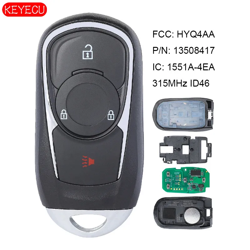 KEYECU Smart Key Promixity пульт дистанционного управления 4 кнопки для Buick Encore 2017 2019 315 МГц ID46
