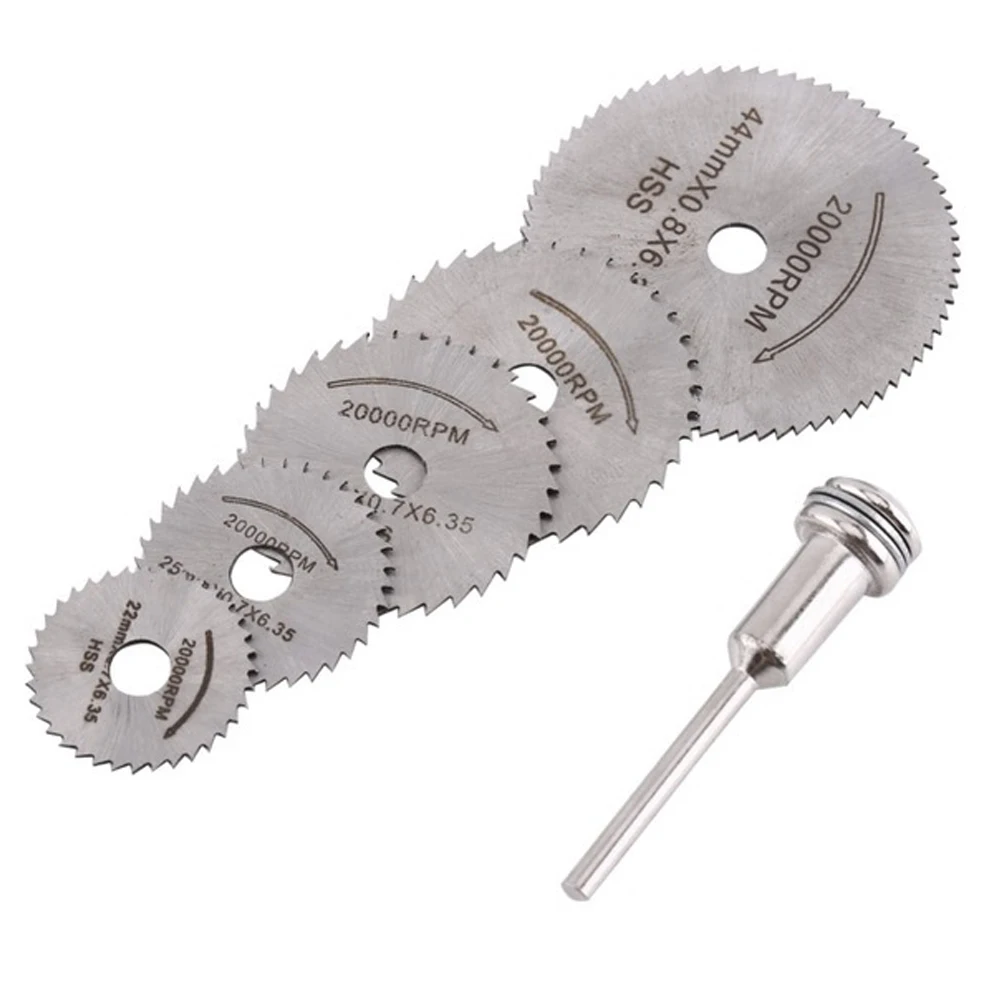 

Drill Warehouse 6pc 1/8" Shank High Speed Steel Mini Saw Blades with Mandrels for Dremel Fordom Rotary Tool