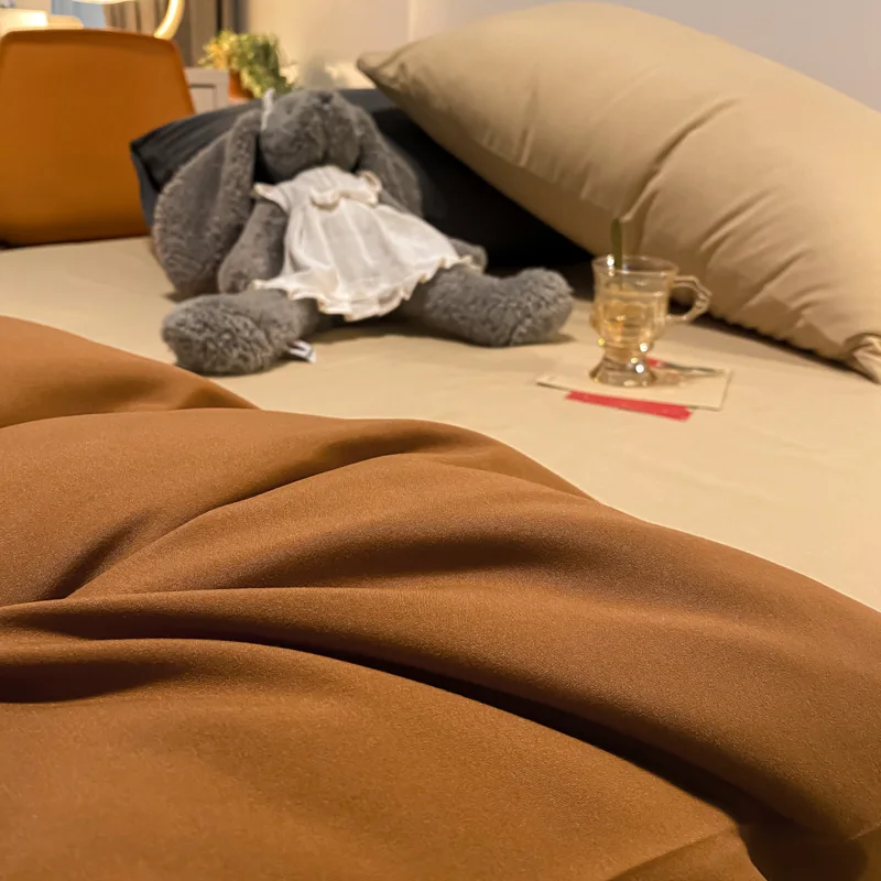 

Coffee AB Size Bedding Set Girl Boy Kid Bed Cover Set Duvet Cover Bed Sheets Pillowcases Cushions Cover For Home Living Room