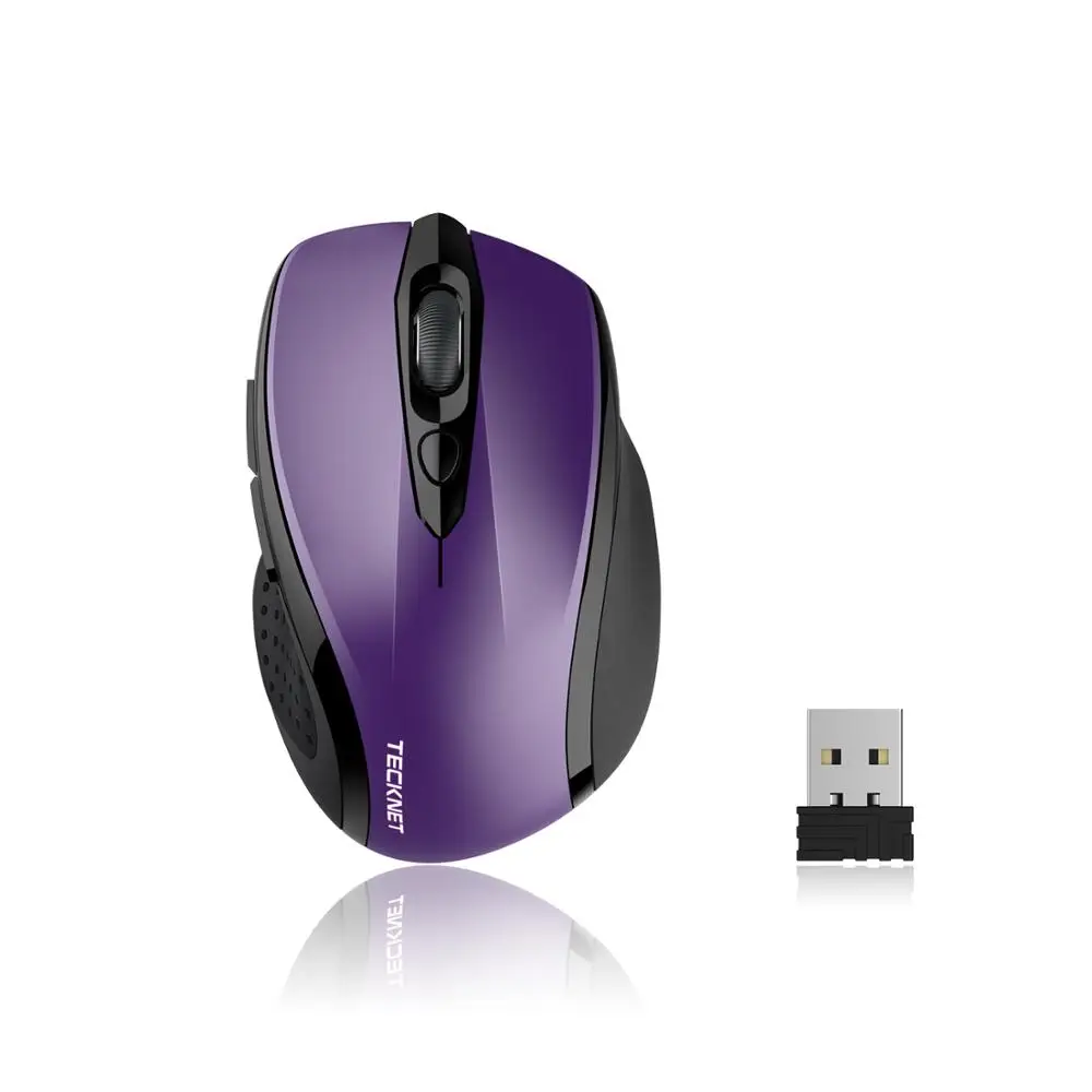 TeckNet, Беспроводная игровая мышь, 6 кнопок, 2400 dpi, светодиодный, оптическая, USB, компьютерная мышь, геймерские мыши, игровая мышь, бесшумная, Mause для ПК