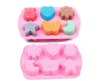 6 even moon stars butterfly beetle love silicone cake mold diy handmade soap mold cake mold ice tray mold