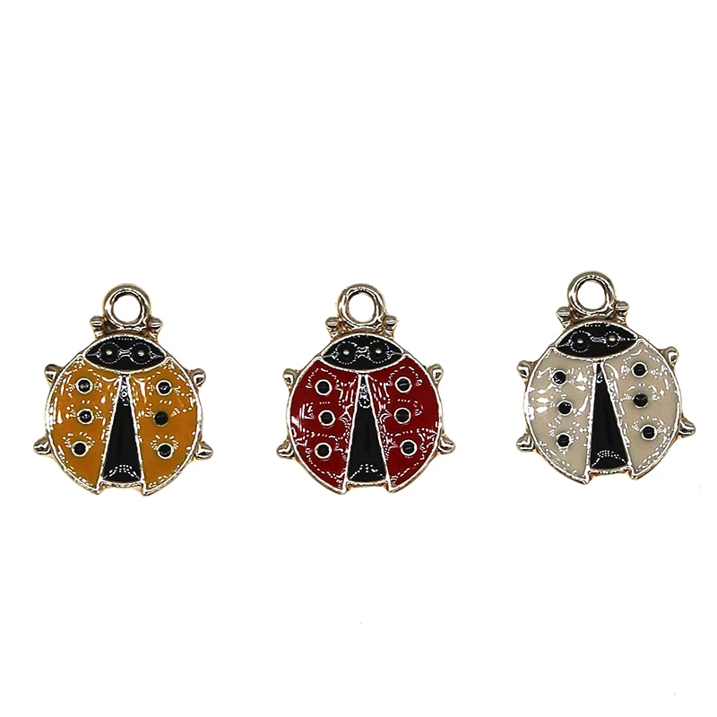 

Подвески эмалированные в виде насекомых, божьей коровки, 16 х19 мм