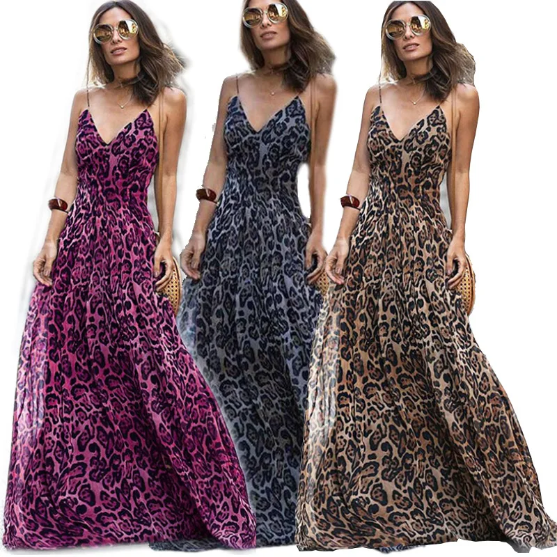 

Sexy Dress Plus Size Party Dresses Women Black Clothing Woman Party Night 2021 Bohemian Leopard Summer Pink Girl Vintage