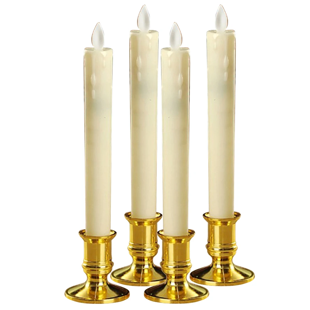 

4x LED Candle Swinging Flame 25cm Pillar Candle Dinner Table Decor