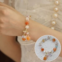 new candy color large grain crystal bracelets for women 2021 rhombus agate bracelet design sense ins goddess girlfriend bracelet