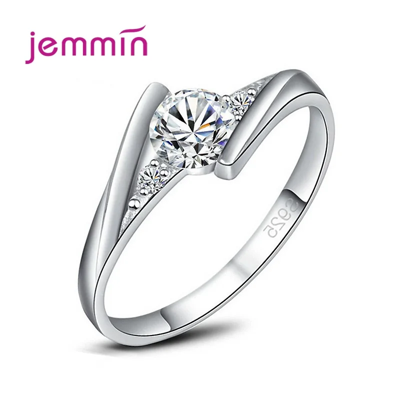 

925 Sterling Silver Retro Statement Proposal Anniversary Rings For Women Girls CZ Cubic Zirconia Fashion Jewelry Wholesale