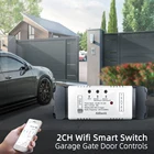 Умный Wi-Fi 2-канальный модуль переключателя Tuya для освещения ворот гаража, 5 В, 12 В, 24 В, 32 В постоянного тока, 2-канальная Кнопка RF 433 МГц, реле дистанционного управления