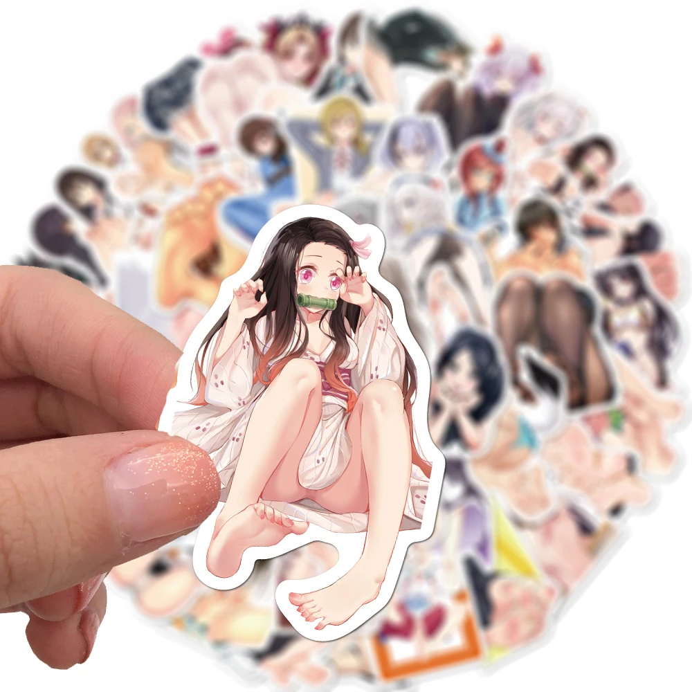

50pcs Pack Japan Anime Cartoon Girl Feet Stickers For Skateboard Guitar Motorcycle Laptop Waterproof Sticker Toy