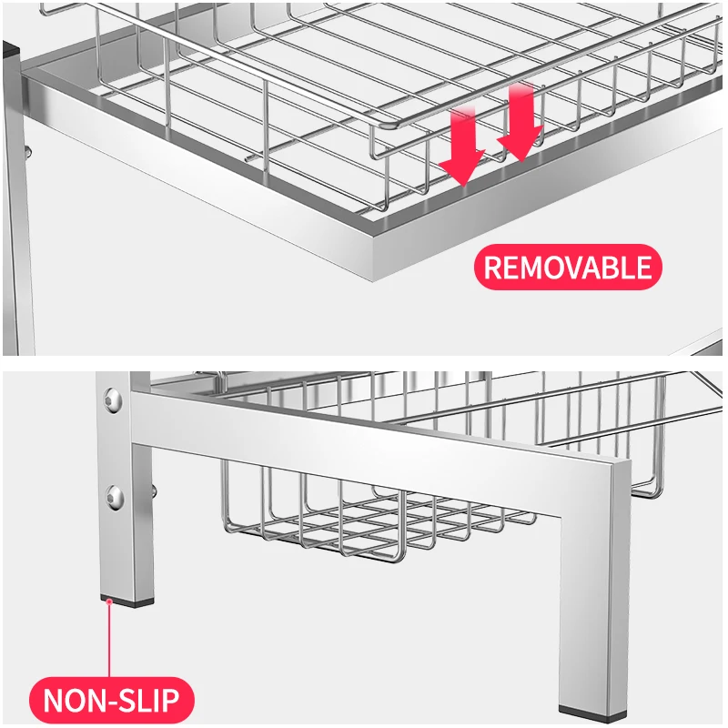 Кухонный Органайзер из нержавеющей стали полка для хранения посуды кухонные