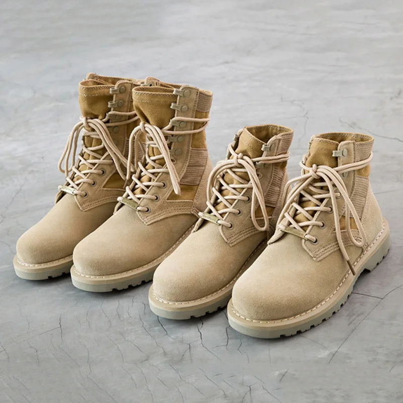 LAKESHI Brand Men Boots Fashion Motocycle Boots Men Shoes Winter Military Boots Male Autumn Winter Leather Desert Male Boots