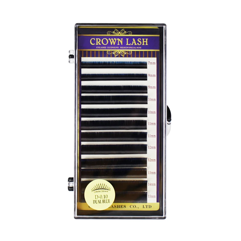 CrownLash 2 тона цвет Ombre Blue C для наращивания ресниц 0 15 7 мм двойной синий|volume lash