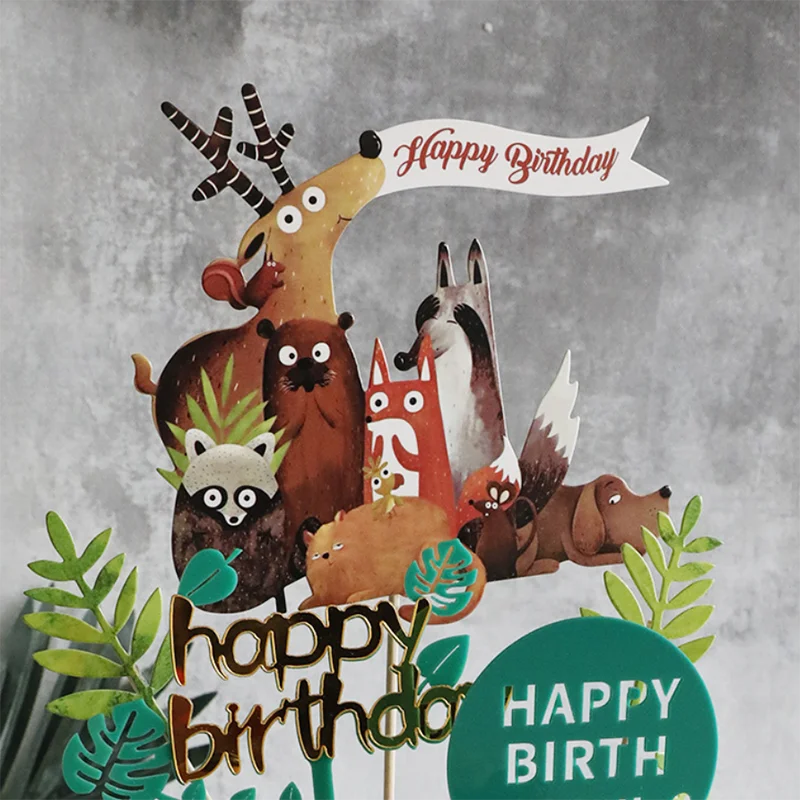 

Мульти-стиль забавные Twenty One Pilots лес Животные Топпер для торта «С Днем Рождения» для форма для выпечки тортов DIY Топ флаги вечерние украшения...