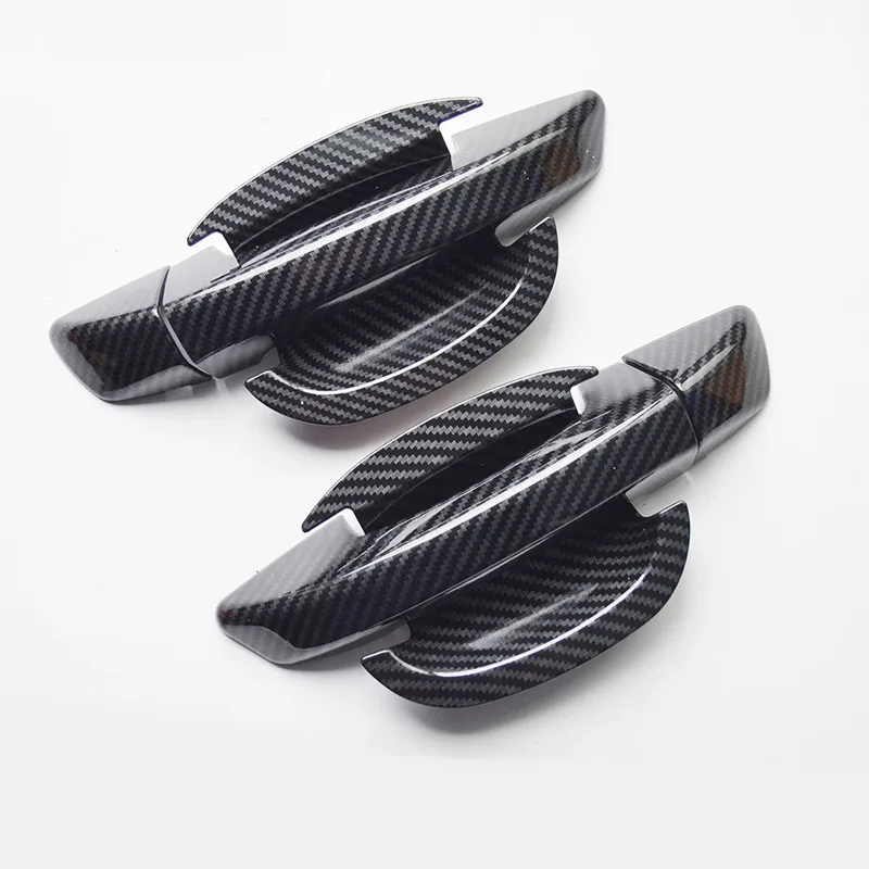 Наклейка на дверную ручку автомобиля из углеродного волокна с принтом наклейка