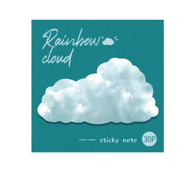 30 листов Kawaii Rainbow Cloud Sticky Notes Notepad Memo Pad индекс сообщений наклейка сделай сам