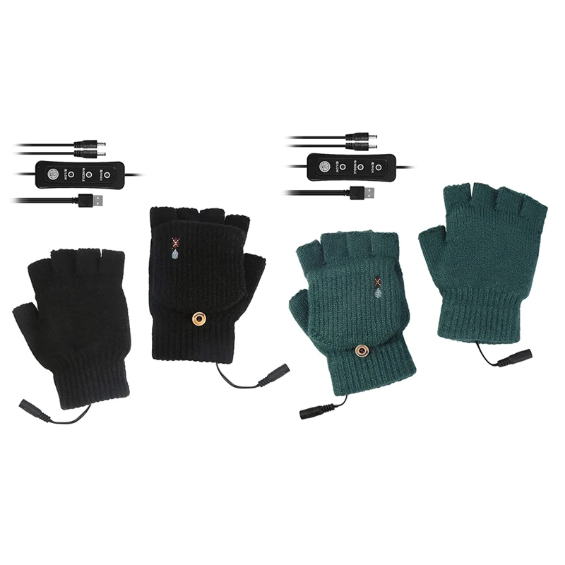 

USB Heated Gloves Winter Knitted Electric Heated Gloves Washable for Indoor or Outdoor Both Men and Women