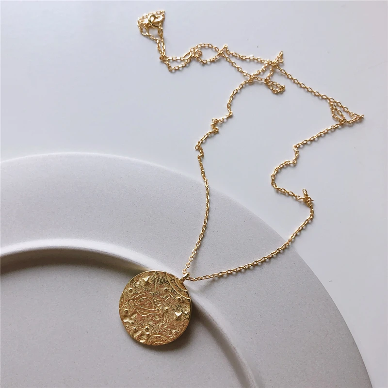 Женское колье из серебра 2019 пробы с подвеской в виде планеты Луны и